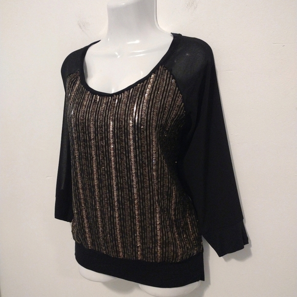 Express - Sequined Long Sleeves Blouse - Picture 7 of 15